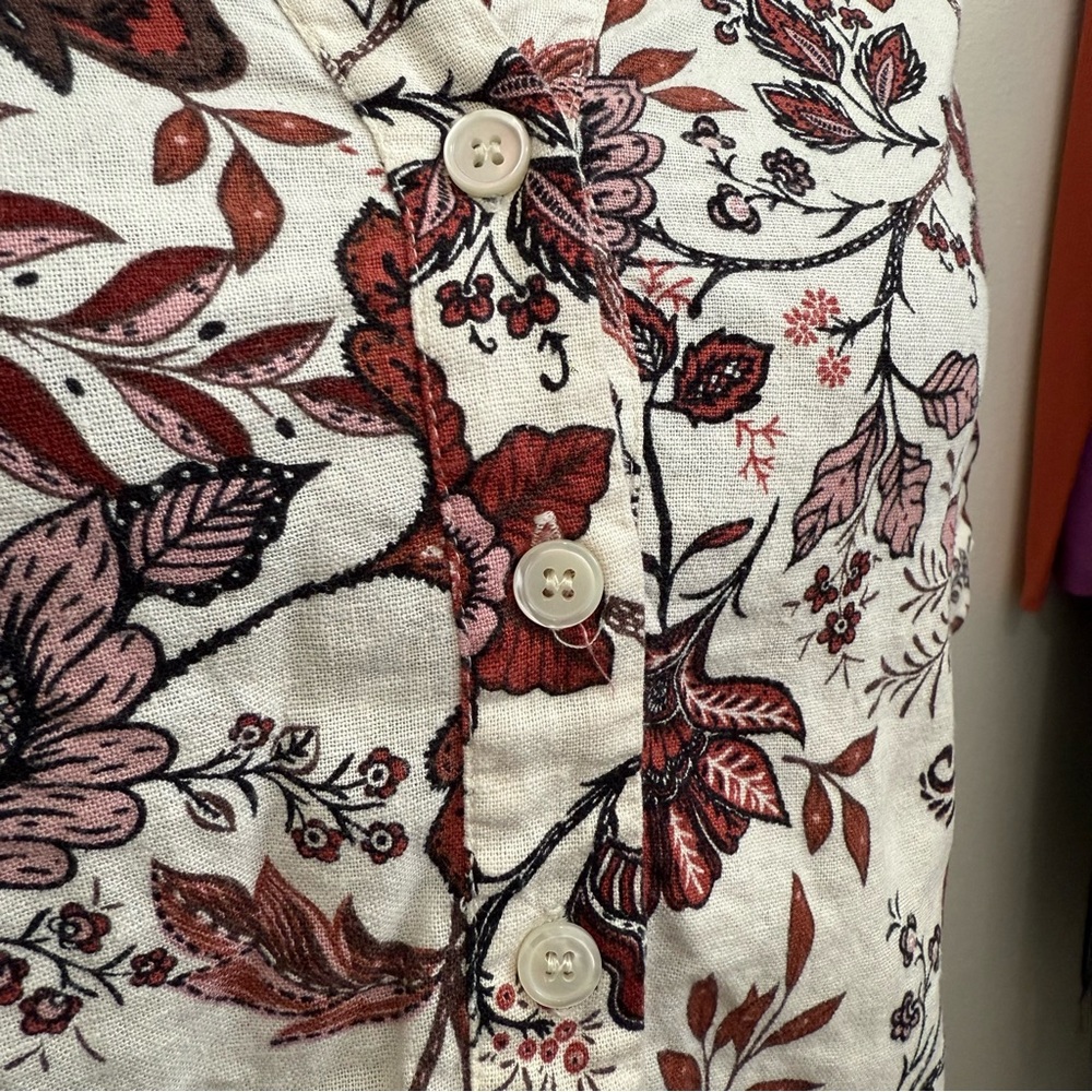 JOIE Boho Bubbled Sleeves Button Down Blouse (A1) - Picture 2 of 6